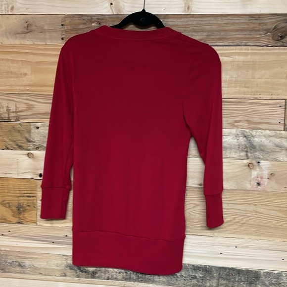 Zenana size Small Red Snap Down Stretchy and Soft Cardigan with 3/4 Sleeves - Picture 8 of 8